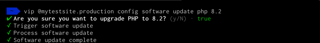 An example of CLI comand to update the local dev env
