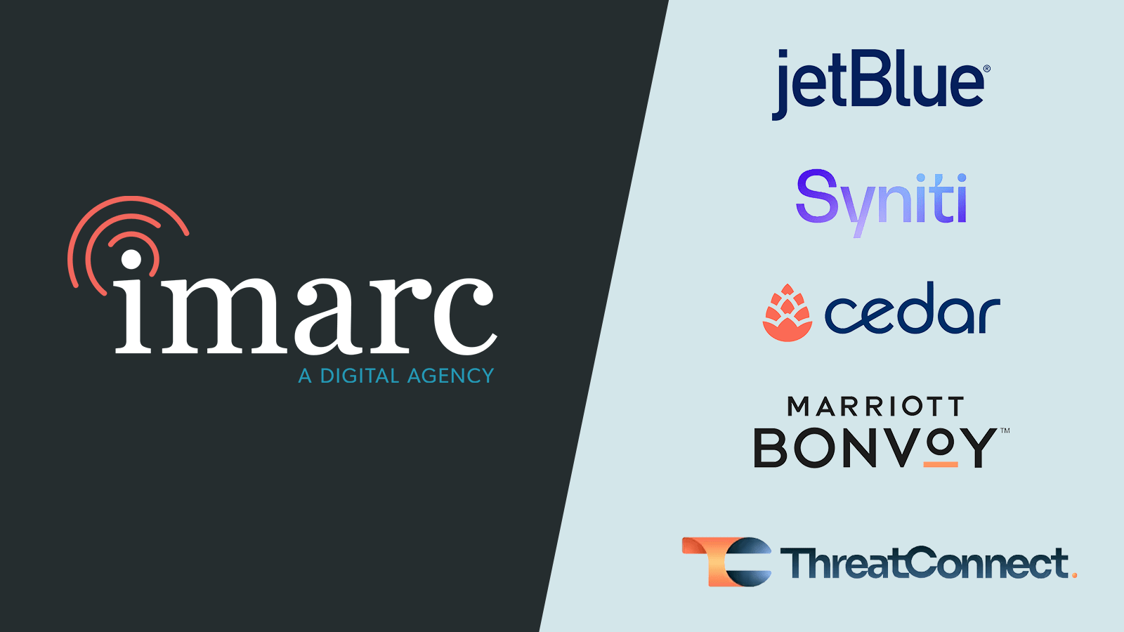 IMARC's promotional poster displaying its logo alongside the logos of JetBlue and other partners