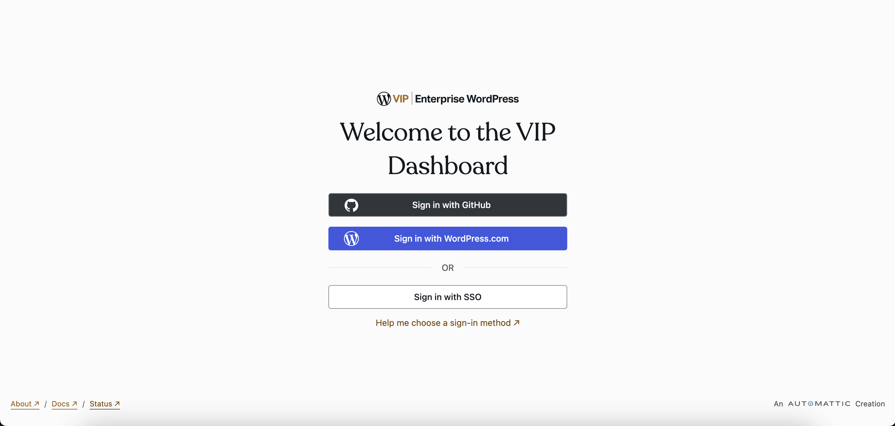 Updated VIP Dashboard login page