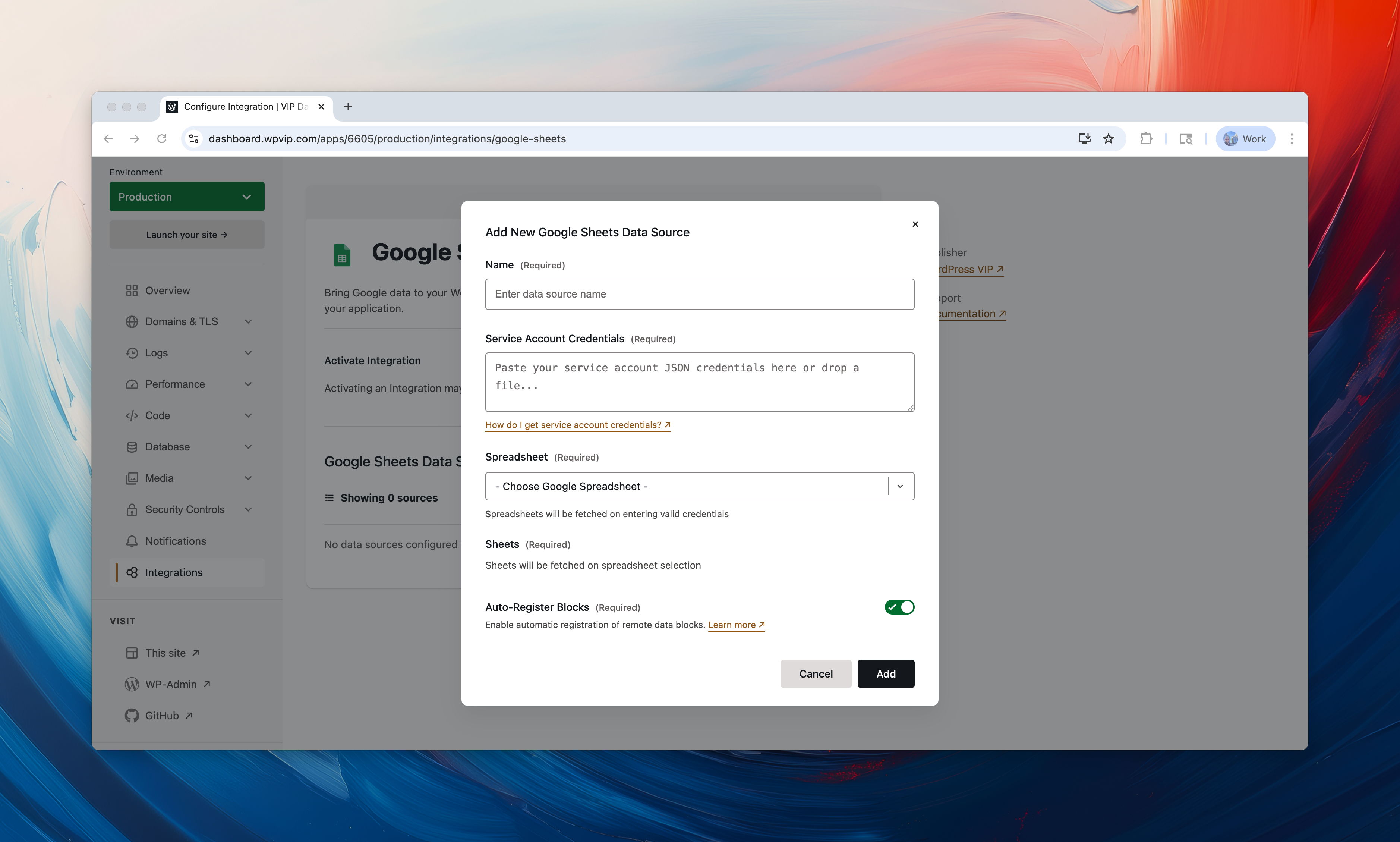 Mapping data fields to a Remote Data Block